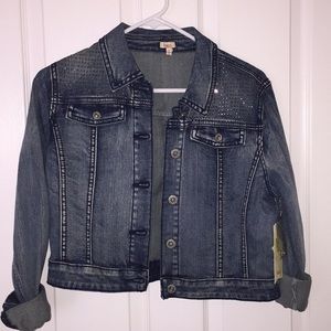 Jean jacket with rhinestones